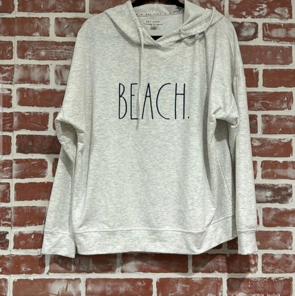 Rae Dunn Light Grey "Beach" Hoodie